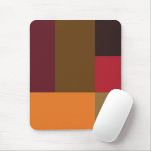 Gold Brown Orange Cardinal Red Color Block Mouse Pad
