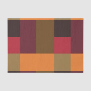 Gold Brown Orange Cardinal Red Color Block Tissue Paper