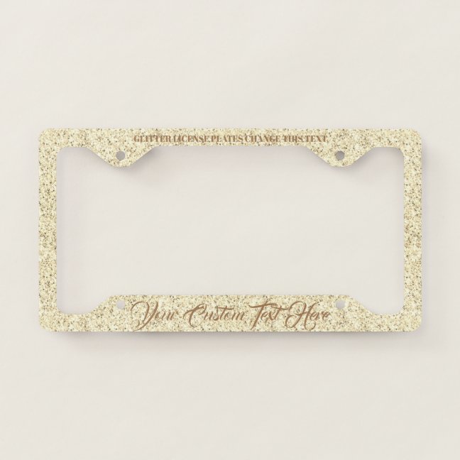 Gold Brown Printed sparkle effect Bling Glitz License Plate Frame