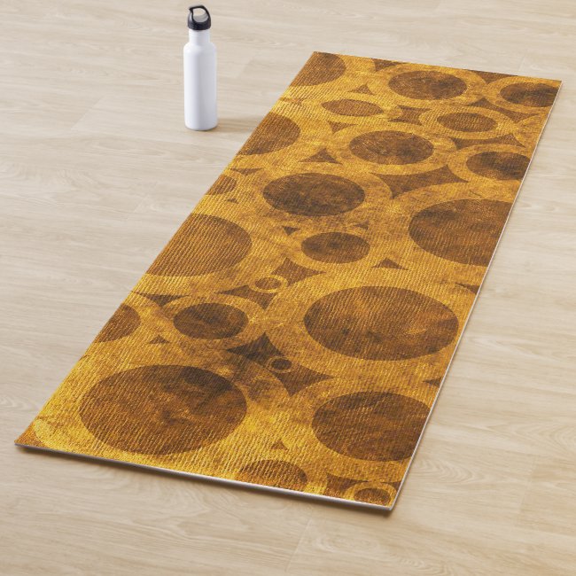 Gold Brown Steampunk Pattern Yoga Mat