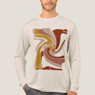 Gold Brown Tan Bold Large MCM Look Art Abstract Tri-Blend Shirt