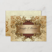 Gold & Brown Tones Vintage Elegant Swirls 2 Business Card (Front/Back)