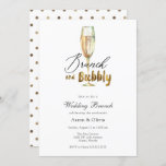 Gold Brunch and Bubbly Champagne Wedding Brunch Invitation<br><div class="desc">Wedding Brunch invitation featuring a watercolor gold flute of champagne and Brunch and Bubbly in faux Liquid Gold Foil. Customize with your information for the newlyweds.</div>