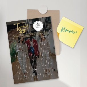Gold Brush 2025 Calendar Photo Magnetic Card