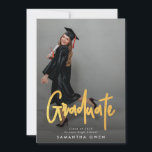 Gold Brush Graduation Photo Graduate Announcement<br><div class="desc">Gold Brush Graduation Photo Graduate Announcement

*Not Real Foil

*The designs text and and backers colors are custom in many different options and format</div>