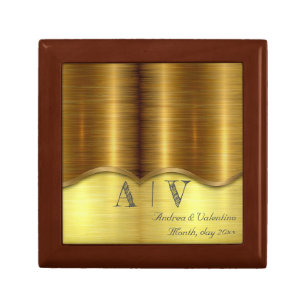 Gold Brush Metal Gift Box