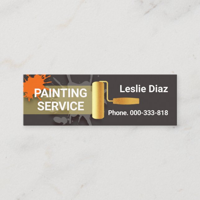 Gold Brush Painting New Paint Mini Business Card (Front)