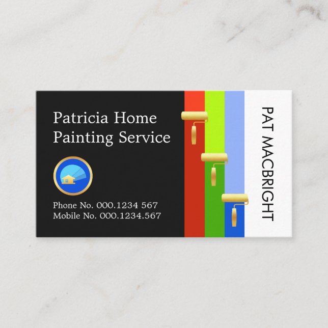 Gold Brush Painting Paint Stripes Business Card (Front)