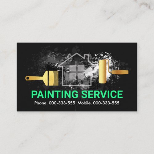 Gold Brush Painting Peeling Paint Business Card