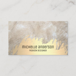 Gold Brushed Abstract Modern Art Fashion Business Card