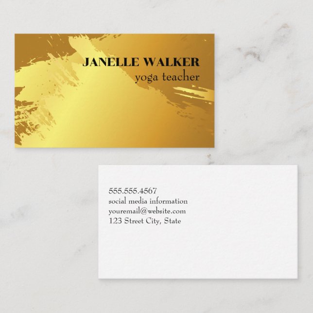 Gold Brushed Background Business Card (Front/Back)
