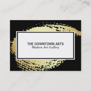 Gold Brushed Black Border Business Card