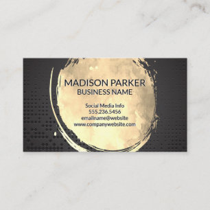 Gold Brushed Black Metal Background Business Card