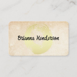 Gold Brushed Circle Textured Background Business Card