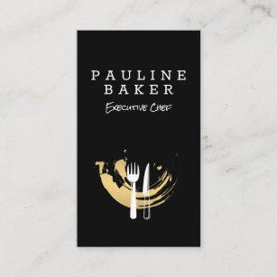 Gold Brushed Dinnerware   Executive Chef Business Card