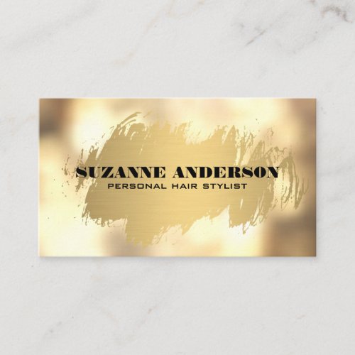 Gold Brushed Leather Gold Boke Business Card