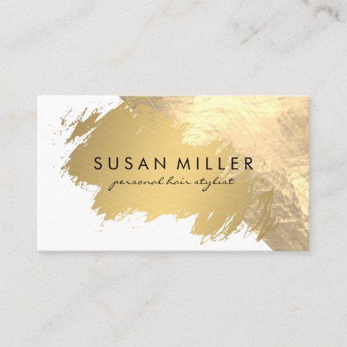 Gold Brushed Leather Golden Metallic II Business Card