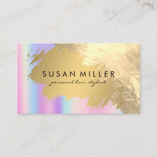 Gold Brushed Leather Golden Metallic  Iridescent  Business Card