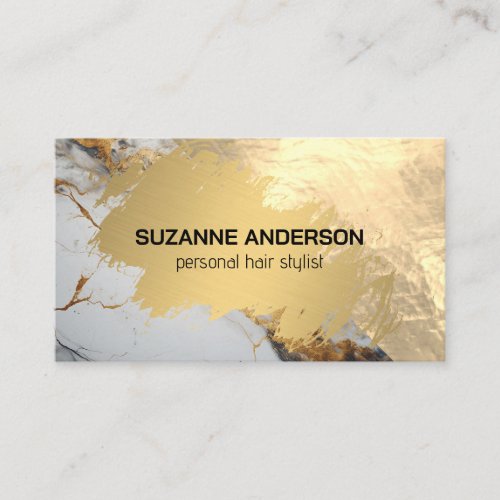 Gold Brushed Marble Background Business Card