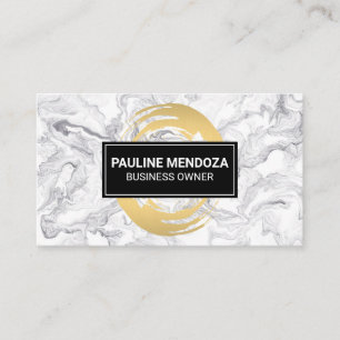 Gold Brushed Marble Background Business Card