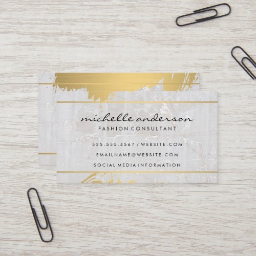 Gold Brushed  Marble Stone Business Card