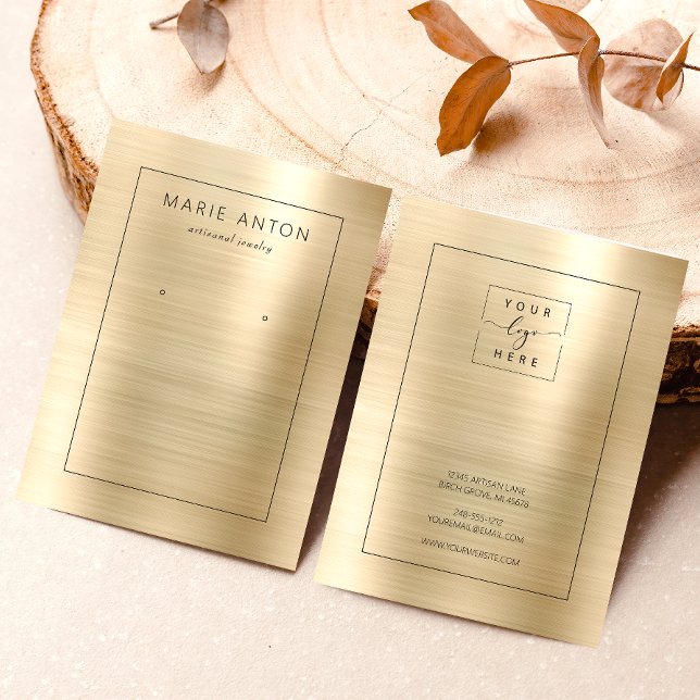 Gold Brushed Metal Framed Earring Display Card (Creator Uploaded)