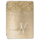 Gold Brushed Metal Glitter Monogram Name iPad Air Cover Gold Brushed Metal Glitter Monogram Name iPad Air Cover