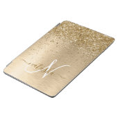 Gold Brushed Metal Glitter Monogram Name IPad Air Cover | Zazzle