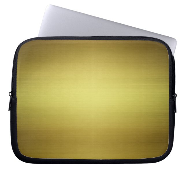 Gold Brushed Metal Laptop Sleeve (Front)