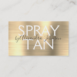 Gold Brushed Metal Spray Tan Business Card