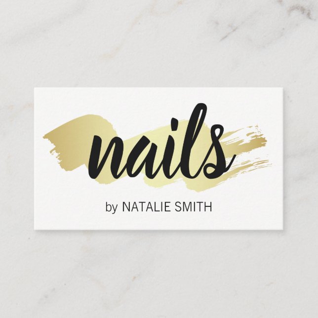 Gold Brushed / Nails Business Card (Front)