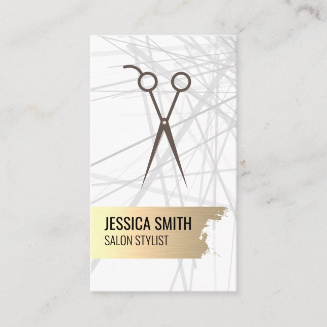 Gold Brushed | Salon Shears Business Card (Front)