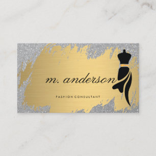 Gold Brushed Shimmer Glitter Fashion Business Card