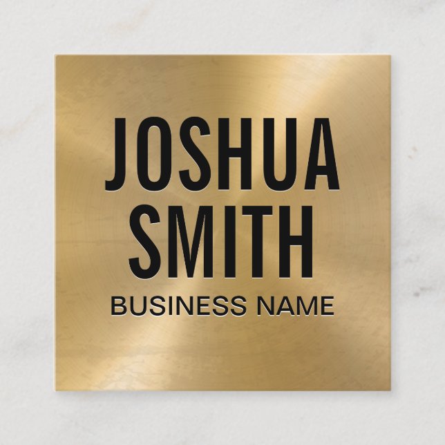 Gold Brushed Square Business Card (Front)