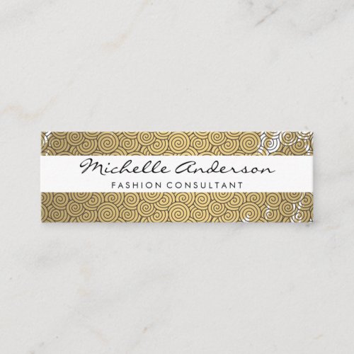 Gold Brushed Swirl Pattern Variation Mini Business Card