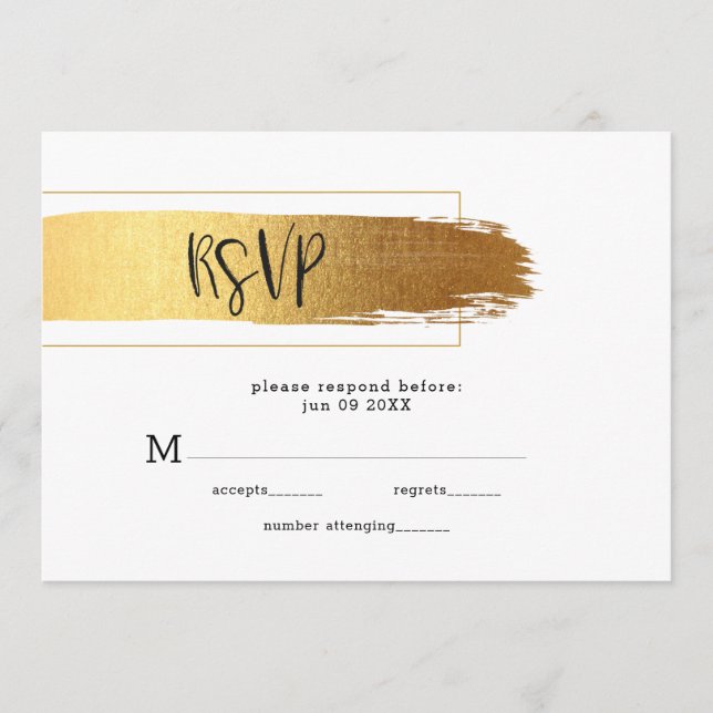 Gold brushstroke modern design menu (Front)