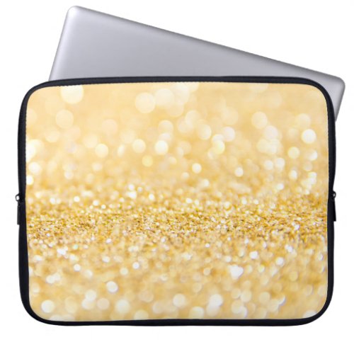 Gold Bubbles And Glitter Laptop Sleeve