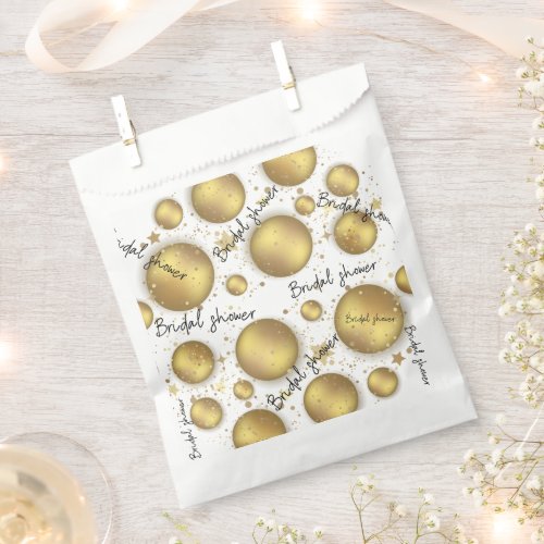 gold bubbles bridal shower favor bag