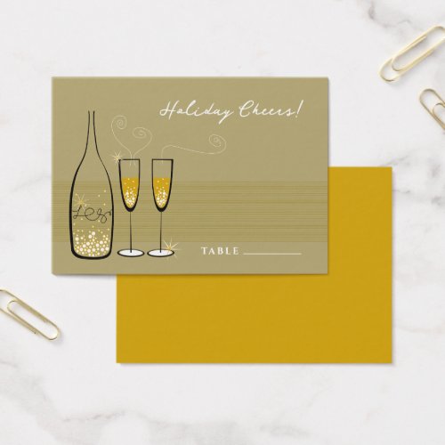 Gold Bubbly Champagne Cheers Stylish Holiday Party