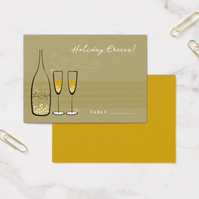 Gold Bubbly Champagne Cheers Stylish Holiday Party (Office)