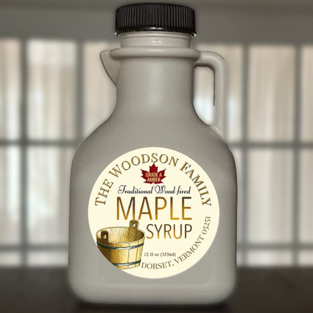 Gold Bucket Wood-fired Maple Syrup Label (Creator Uploaded)