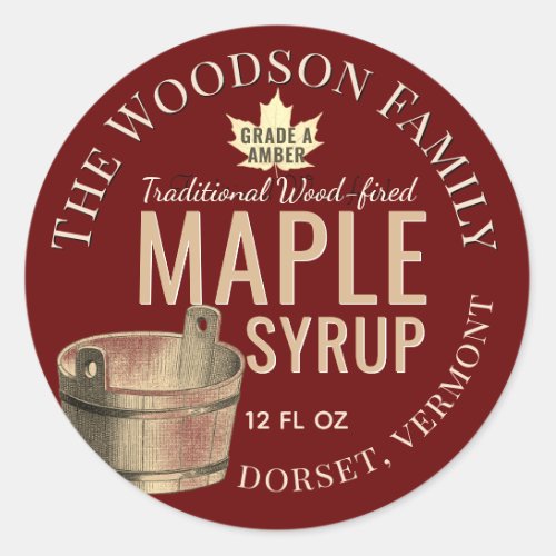 Gold Bucket Wood_fired Maple Syrup Label