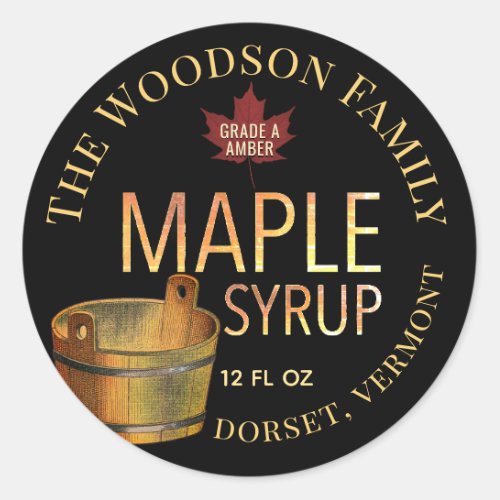 Gold Bucket Wood_fired Maple Syrup Label