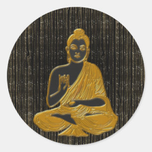 gold Buddha Classic Round Sticker