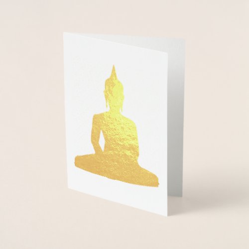 Gold Buddha in Lotus Posture Foil Card