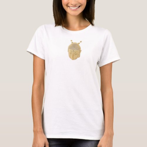 Gold Buddha Rhinestones Jewelry Necklace Pendant T_Shirt