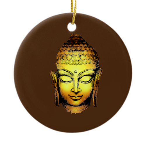 Gold Buddha Spiritual Yoga Head  Ceramic Ornament