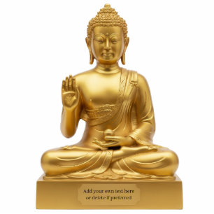 Gold Buddha Statue doing Abhaya Mudra 2D statuette