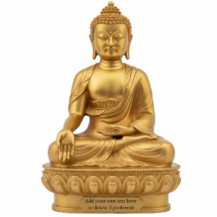 Gold Buddha Statue doing Varada Mudra 2D statuette