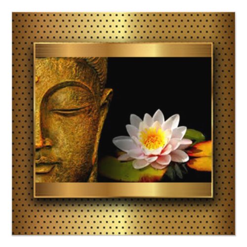 Gold Buddha With Lotus Flower Photo Print